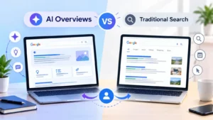 AI Overviews vs traditional search user behavior