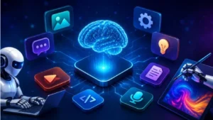 Digital marketer using AI tools to create social media posts faster