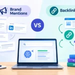 Brand mentions vs backlinks comparison for SEO and AI search visibility in 2027.