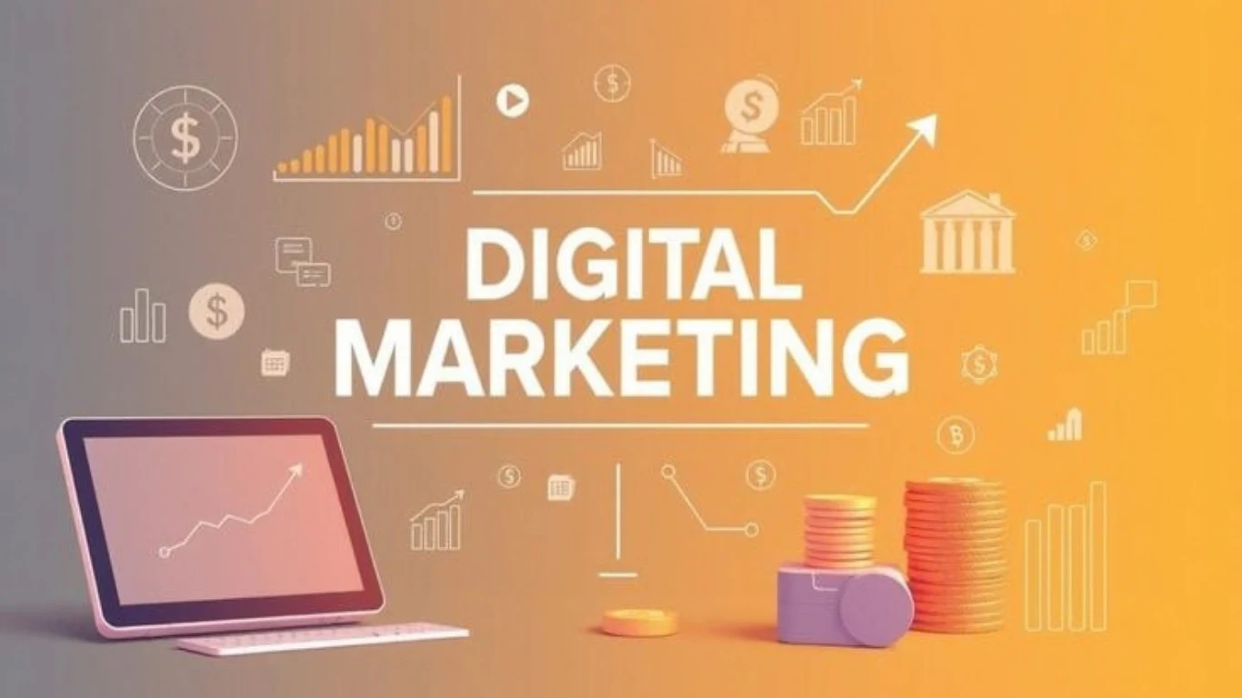 Digital marketing funnel turning visitors into customers