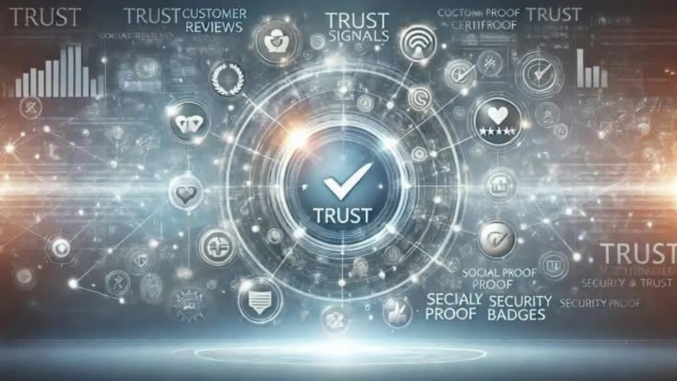 Website trust signals including customer reviews, secure browsing, and conversion-focused website design.