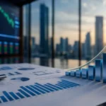 Performance marketing dashboard showing leads, revenue, and ROI in 2027.